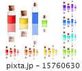 color liquid in bottles with cork isolated  15760630