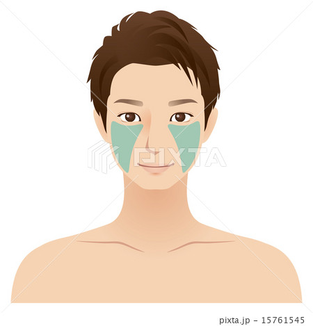 男性 顔 脱毛箇所 頬のイラスト素材 15761545 Pixta