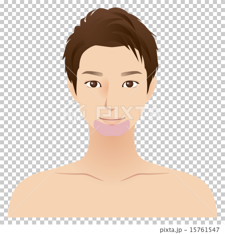 Male face depilation spot chin 15761547