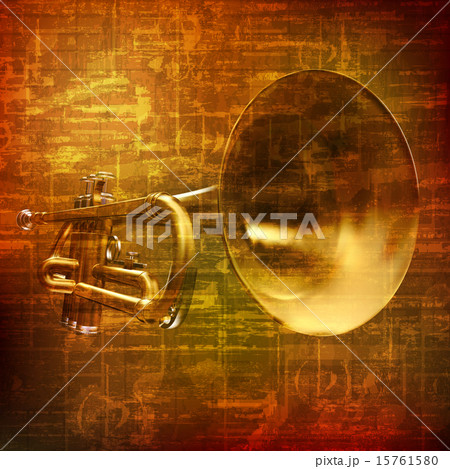 abstract grunge background with trumpet 15761580