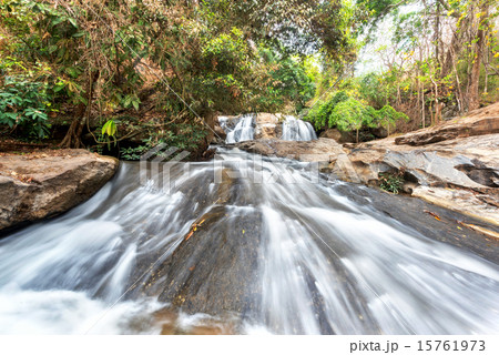 Waterfall and green stream in the forest Thailand 15761973