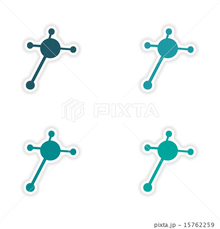 assembly realistic sticker design on paper molecules 15762259