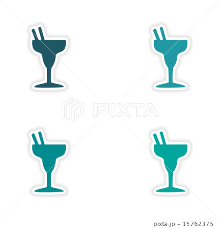 assembly realistic sticker design on paper cocktails assembly realistic sticker design on paper cocktails 15762375