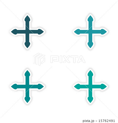 assembly realistic sticker design on paper arrows 15762491