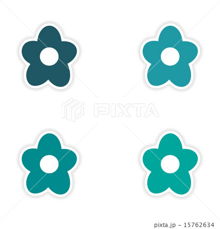 assembly realistic sticker design on paper flower 15762634