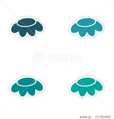 assembly realistic sticker design on paper camomile 15762662