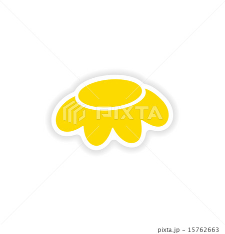 icon sticker realistic design on paper camomile 15762663