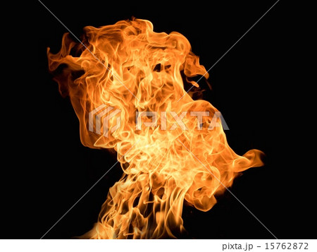Burning flame on black background 15762872