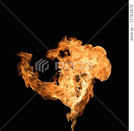 Burning flame on black background Burning flame on black background 15762878