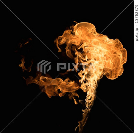 Burning flame on black background Burning flame on black background 15762879