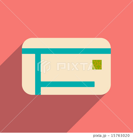 Flat with shadow icon and mobile applacation credit card 15763020