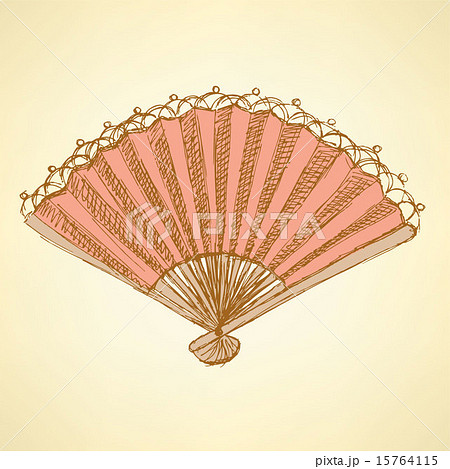 Sketch Spanish fan in vintage style Sketch Spanish fan in vintage style 15764115