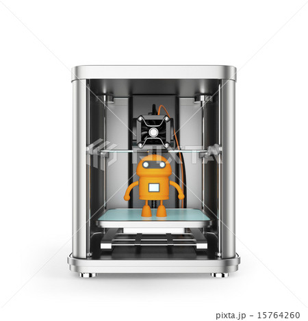 3Dプリンタと黄色のロボット 3Dプリンタと黄色のロボット 15764260