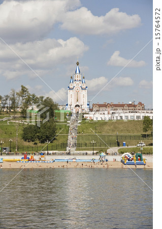 ロシア連邦ハバロフスク アムール川から見たウスペンスキー教会 ロシア連邦ハバロフスク アムール川から見たウスペンスキー教会 15764572