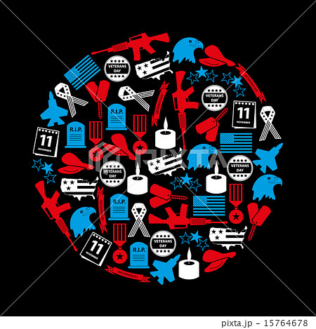 american veterans day celebration icons in circle american veterans day celebration icons in circle 15764678