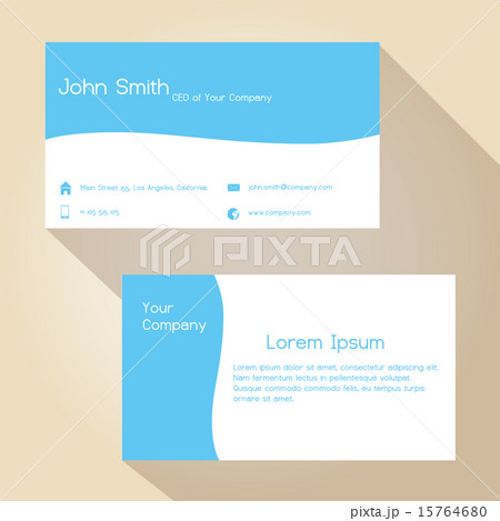 blue and white simple business card design eps10 15764680