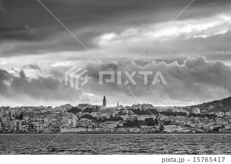 Stormy cloudy sky over Tangier city, Morocco Stormy cloudy sky over Tangier city, Morocco 15765417