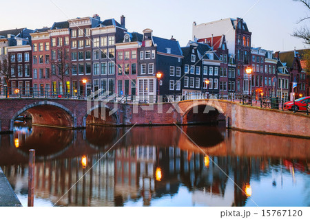 Night city view of Amsterdam Night city view of Amsterdam 15767120