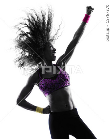woman zumba dancer dancing exercises silhouette 15767370