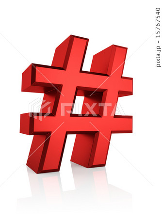 3D Red Hash Sign 3D Red Hash Sign 15767540