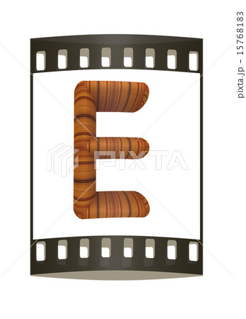 Wooden Alphabet. Letter "E". The film strip 15768183