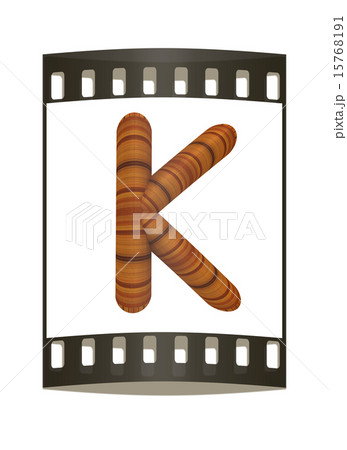 Wooden Alphabet. Letter "K". The film strip 15768191