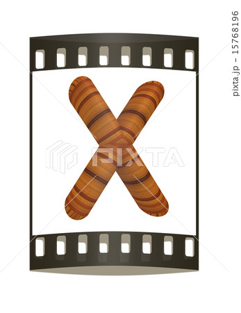 Wooden Alphabet. Letter "X". The film strip 15768196