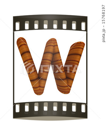 Wooden Alphabet. Letter "W". The film strip 15768197