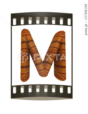 Wooden Alphabet. Letter "M". The film strip 15768199