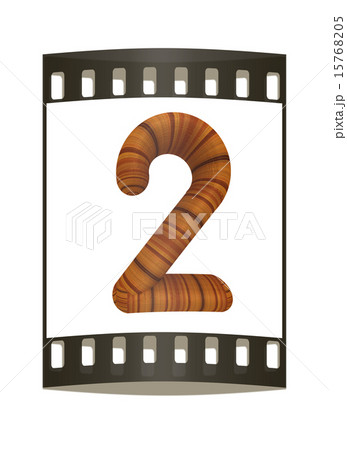 Wooden number "2"- two. The film strip Wooden number "2"- two. The film strip 15768205