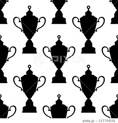 Trophy cups with decorated tops seamless pattern 15770838