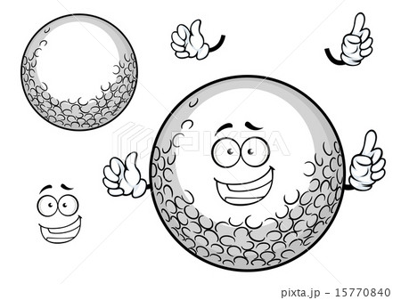 White golf ball cartoon character White golf ball cartoon character 15770840