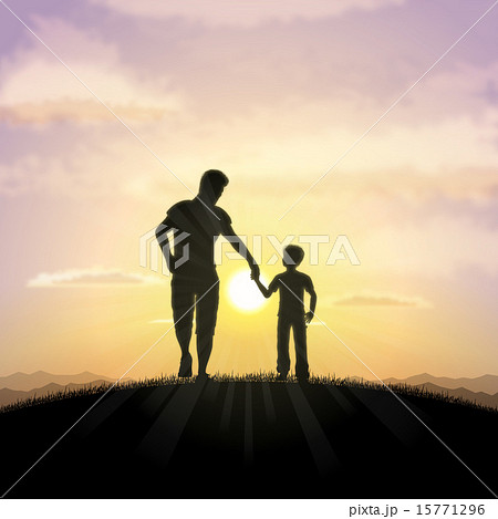 Father and child silhouette 15771296