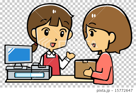 【お客】イラスト9/29受付② 受付 対応 接客のイラスト素材 [15772647] - PIXTA