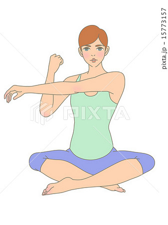 女性 健康 ストレッチのイラスト素材