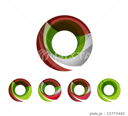 Set of abstract geometric company logo ring, circle 15773483