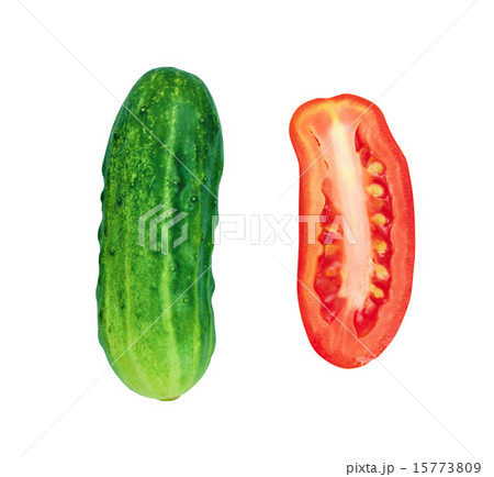 Tomato and cucumber isolated 15773809