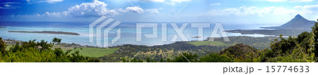 Mauritius. View of mountains and Indian Ocean, Mauritius. View of mountains and Indian Ocean, 15774633