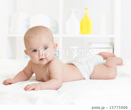 baby with nappy or diaper 15775006