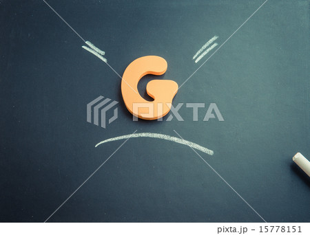 Wooden G charactor on black board 2 15778151