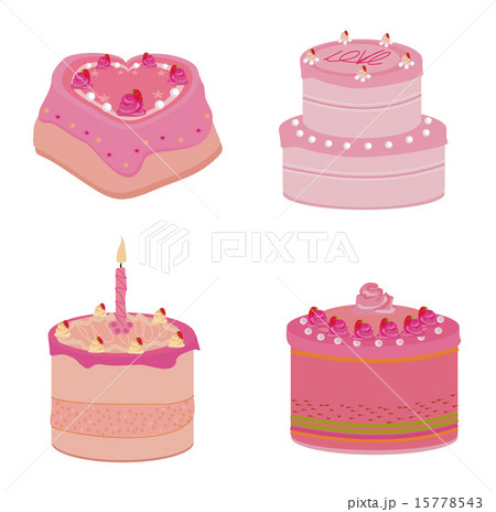 Set of vector pink sweets cakes Set of vector pink sweets cakes 15778543