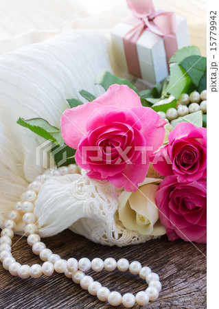 pink and orange roses with lace pink and orange roses with lace 15779942