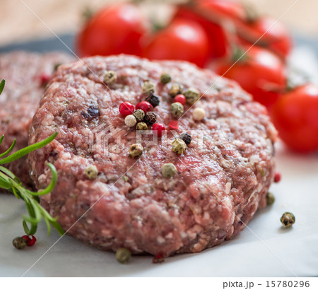 Raw Minced Hamburger Meat with Herb and Spice 15780296