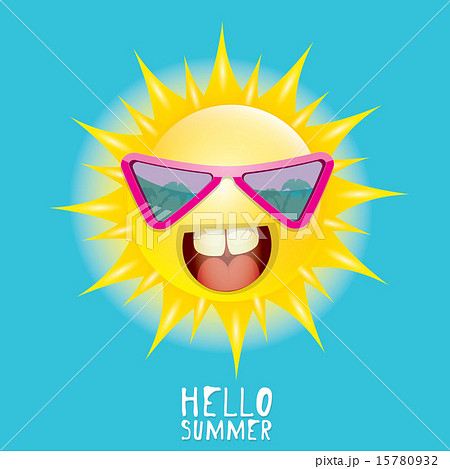 Hello Summer. vector summer smiling sun Hello Summer. vector summer smiling sun 15780932