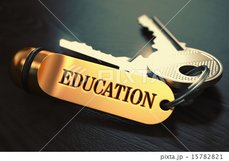 Education Concept. Keys with Golden Keyring. 15782821