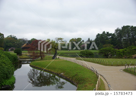 春雨の中の岡山後楽園 15783473