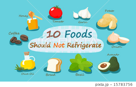 ten Foods Should Not Refrigerate vector illustrati 15783756