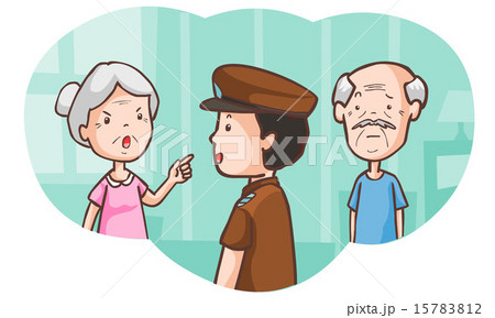 senior lovers at the police station vector 15783812