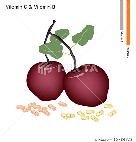 Apple with Vitamin C on White Background 15784772