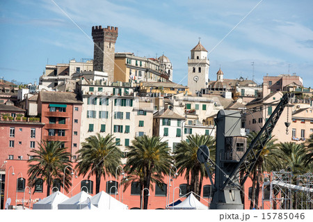genoa town cityscape panorama from the sea genoa town cityscape panorama from the sea 15785046
